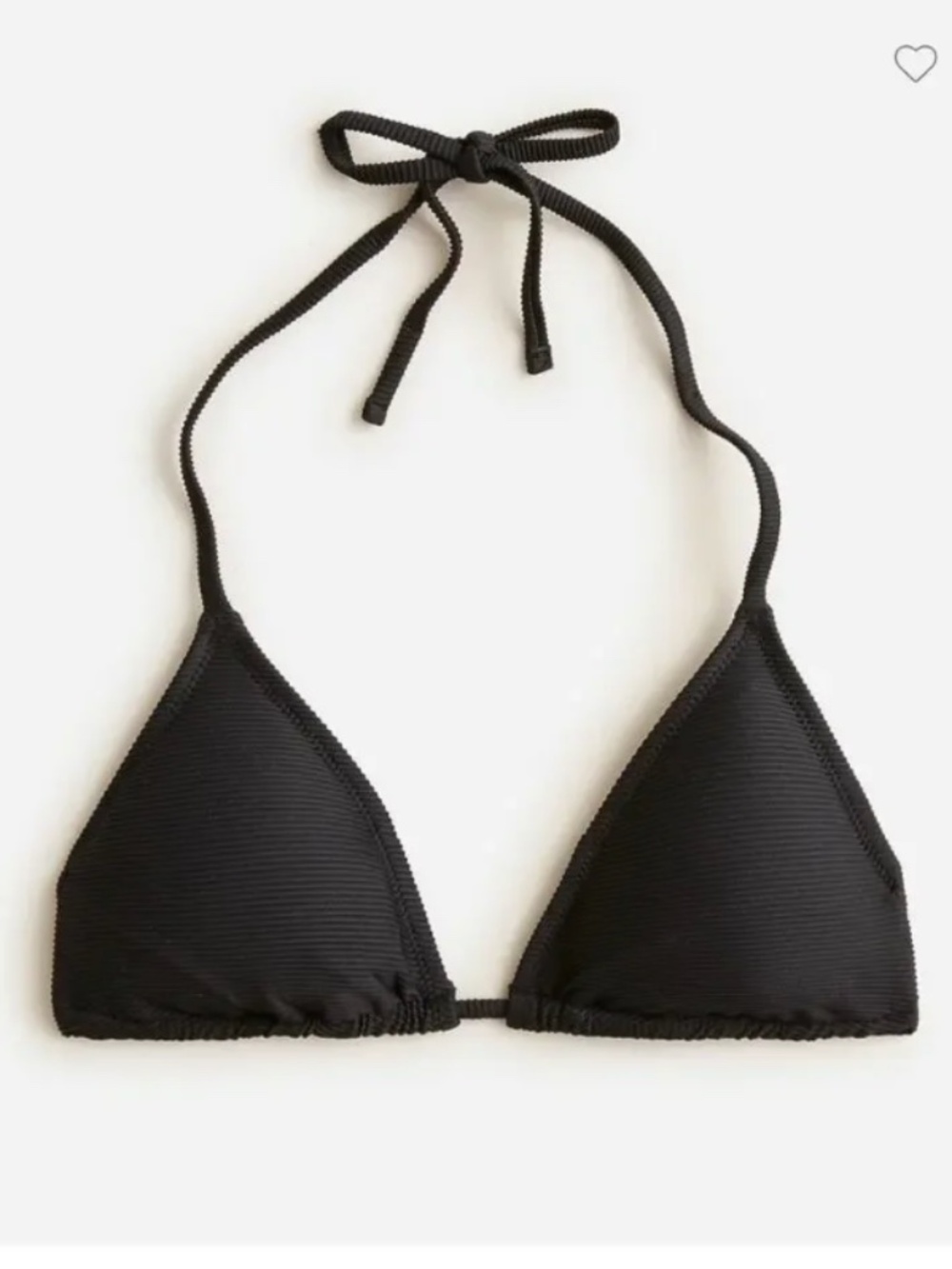 J. Crew Rib String Bikini Swim Beach Top Black Size Medium NWT
